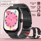 2025 New Smart Watch 2.01 inch AMOLED Screen Always Display Time Heart Rate BT Call Fashion trends men Women Couple Smartwatch